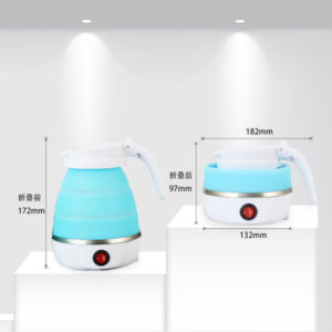 Folding Electric Kettle – Portable Silicone Travel Kettle | Home, Office & Overseas Travel | 600ml